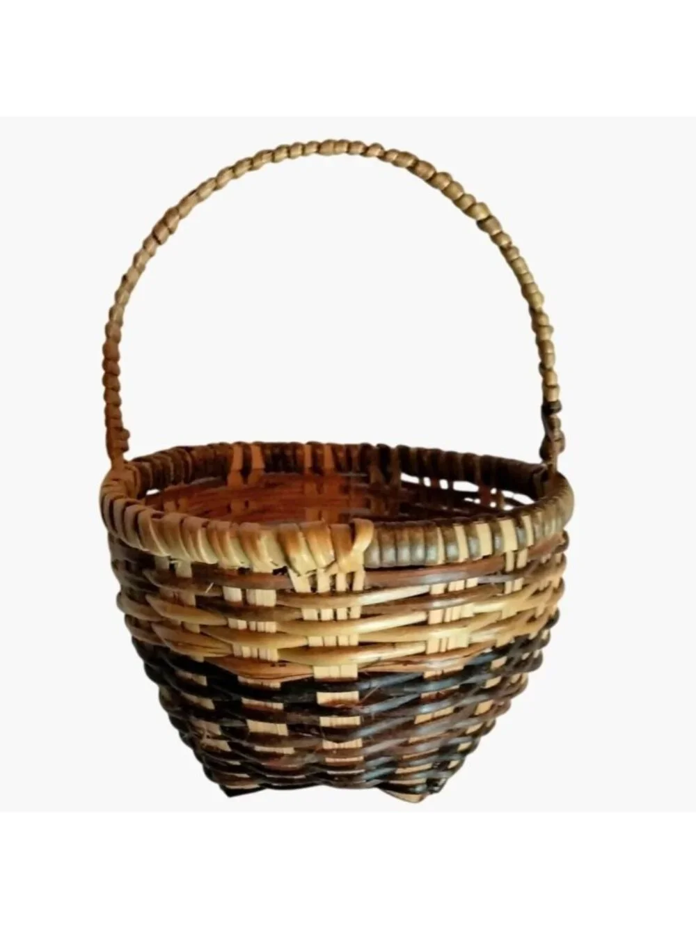 Darice Mini Woven Basket Brown Round Design Easter Miniature Farmhouse